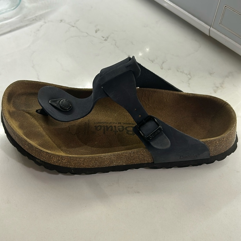 Betula Birkenstock Suede Leather Cork Thong Sandals Size 8